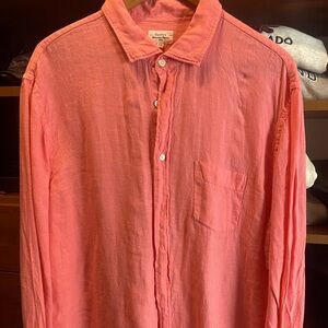 Men’s Hartford button down linen long sleeve shirt size xxxl